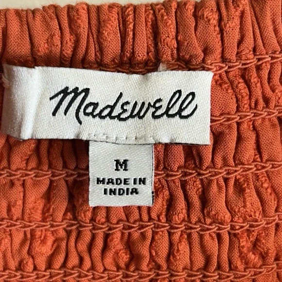 Madewell Orange Eyelet‎ Summertime Cami Midi Dress In Rusted Clay Size Medium - Picture 9 of 9